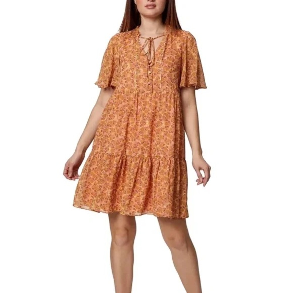 BCBGeneration Floral Peach Mini Dress sz 4‎